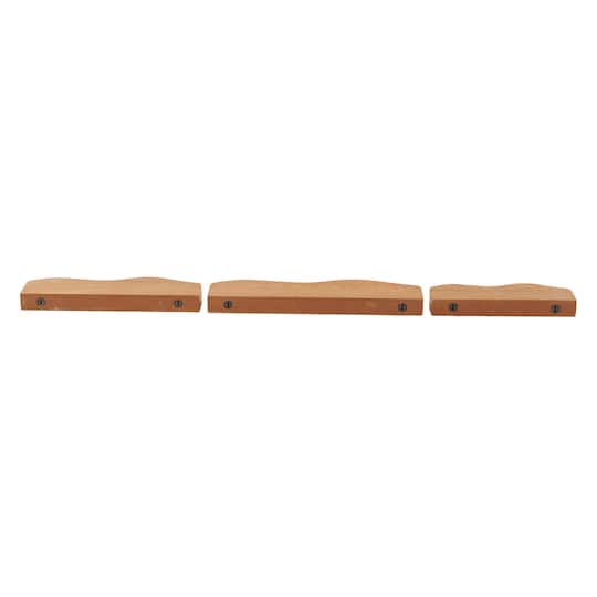 Brown Handmade Wooden Wall Floating Shelf Set